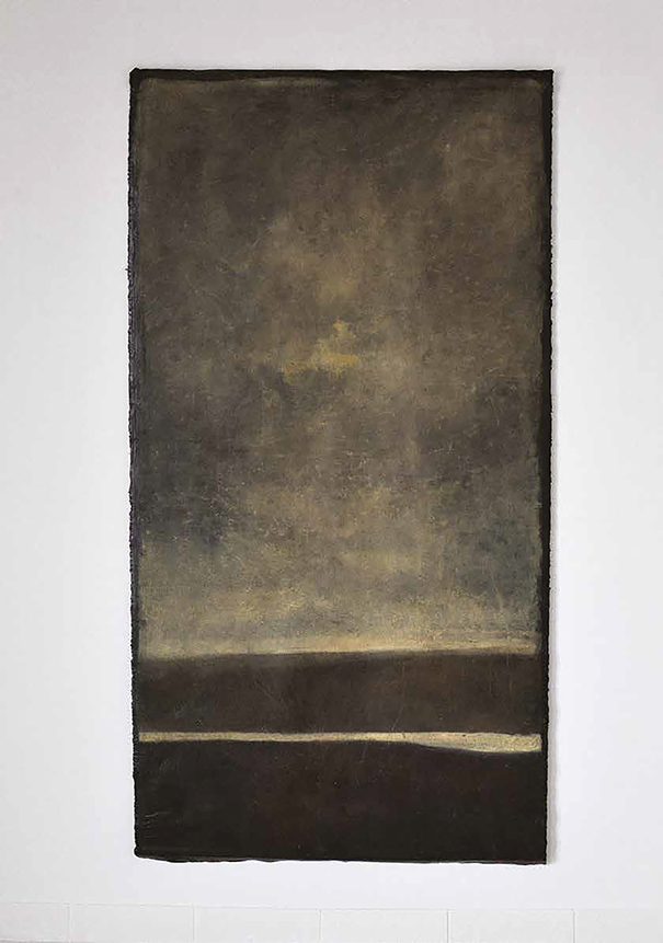 Yannick Germain, « OXXI OIII XXIV 21/03/24″, Techniques mixtes sur papier » 187 x 97 cm