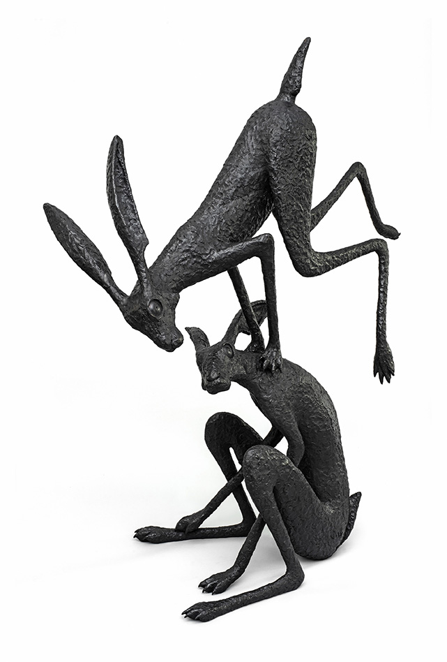 Pierre Voituriez, « Sauté de lièvres », Bronze, 145 x 130 x 55 cm