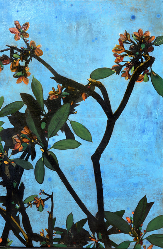 Ayline Olukman, « Blossom », Techniques mixtes sur toile, 60 x 40 cm