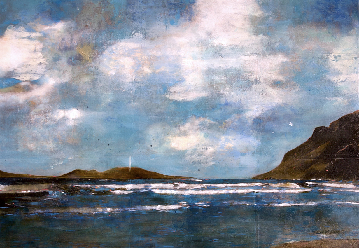 Ayline Olukman, « Ocean », Techniques  mixtes sur toile, 70 x 100 cm cm