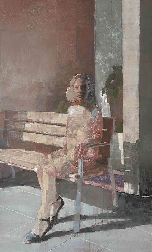 Edgar Manuel Marcos, « Bagatelle en mai », Acrylique, pastels et silicone sur toile, 130 x 81 cm
