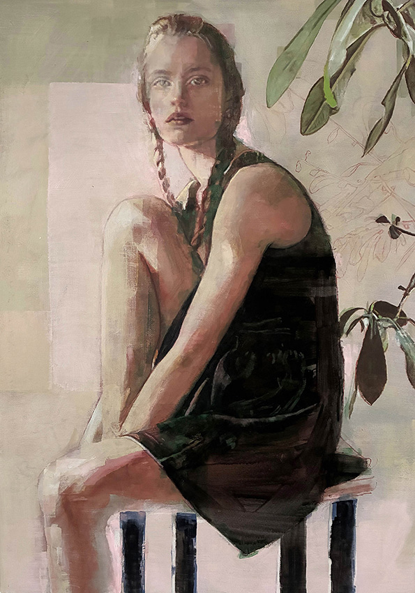 Edgar Manuel Marcos, « Portrait sans titre 116 », Acrylique et pastels sur toile, 116 x 81 cm