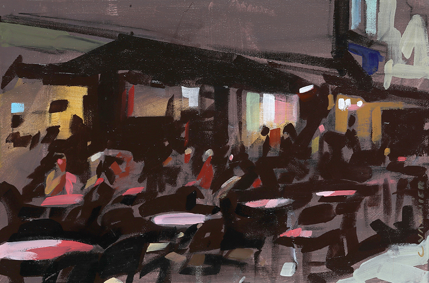 Cédrick Vannier, « Vitrine 2 », Acylique sur toile, 27 x 41 cm