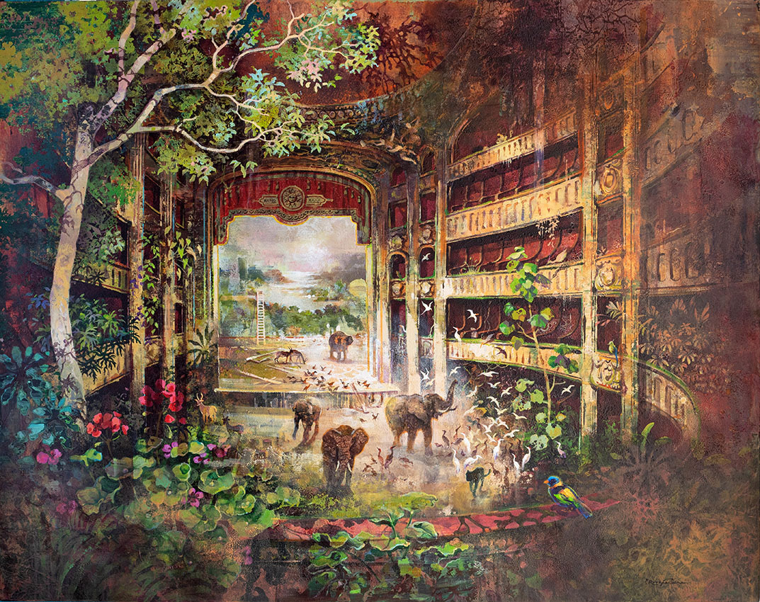 Eric Roux-Fontaine, « L’arche », Techniques mixtes sur toile, 114 x 146 cm