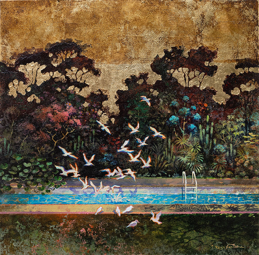 Eric Roux-Fontaine, « Tropique du Capricorne », Techniques mixtes sur toile, 60 x 60 cm
