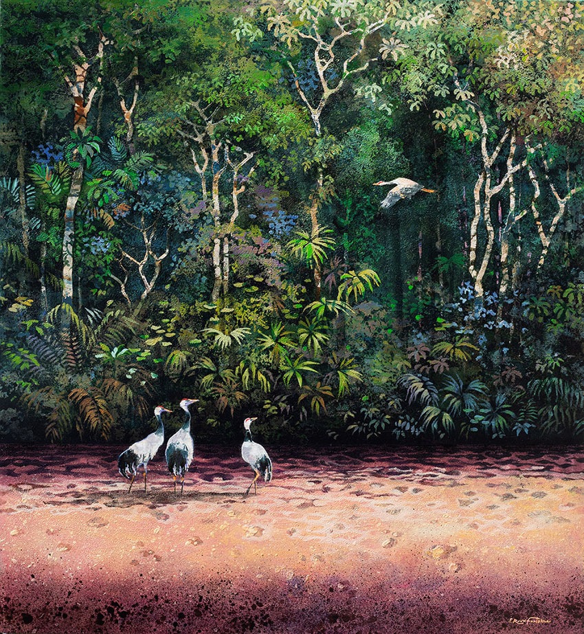 Eric Roux-Fontaine, « Des nouvelles de l’horizon », Techniques mixtes sur toile, 127 x 116 cm