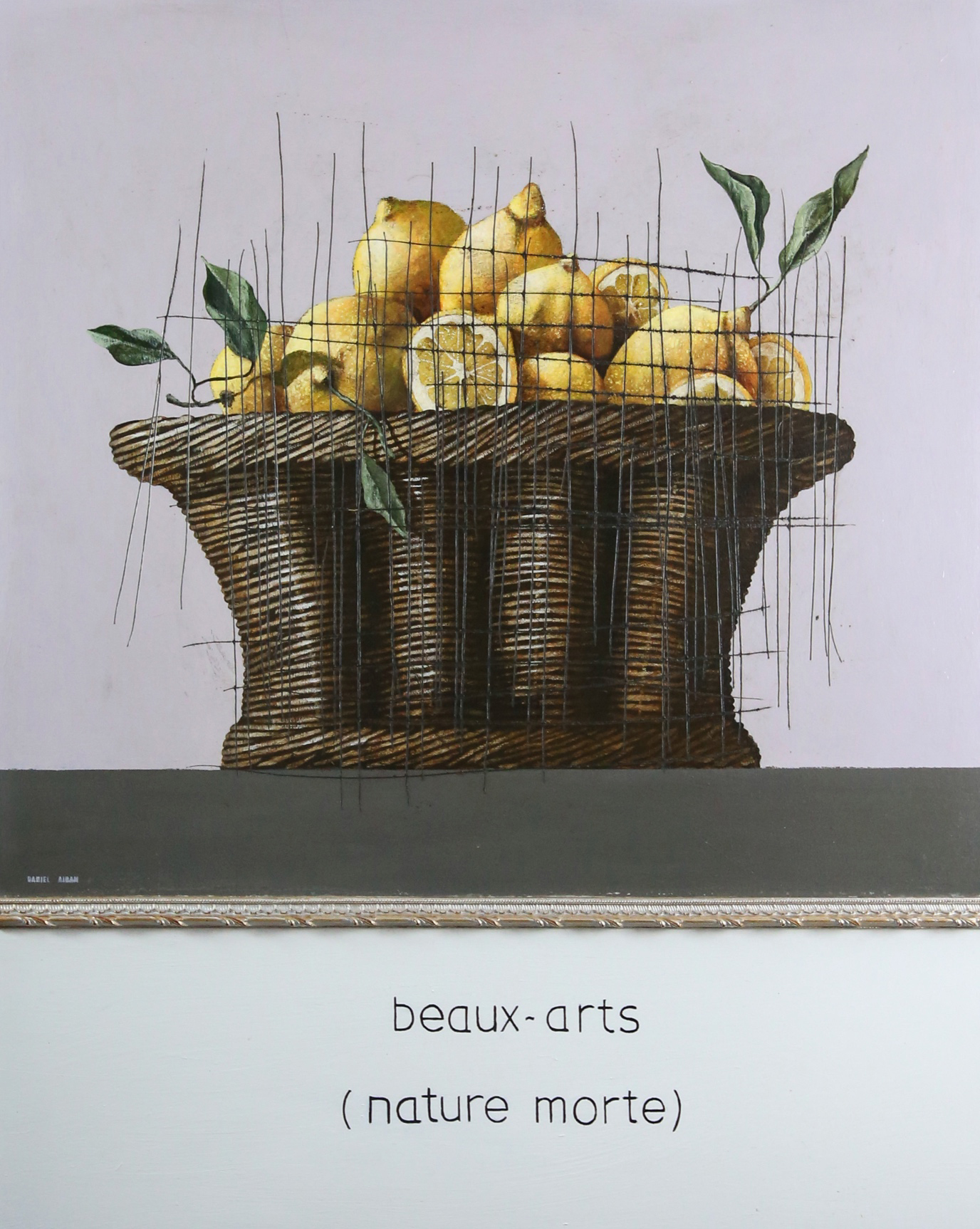 Daniel Airam, « Beaux-arts (nature morte) », Acrylique sur bois, 93 x 74 cm