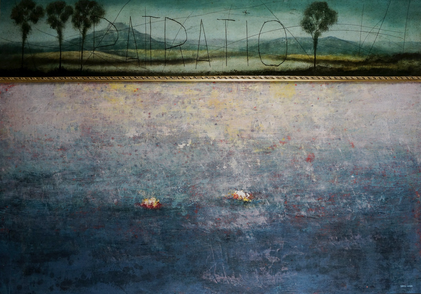 Daniel Airam, « Nymphéas 101 », Acrylique sur bois, 101 x 153 cm