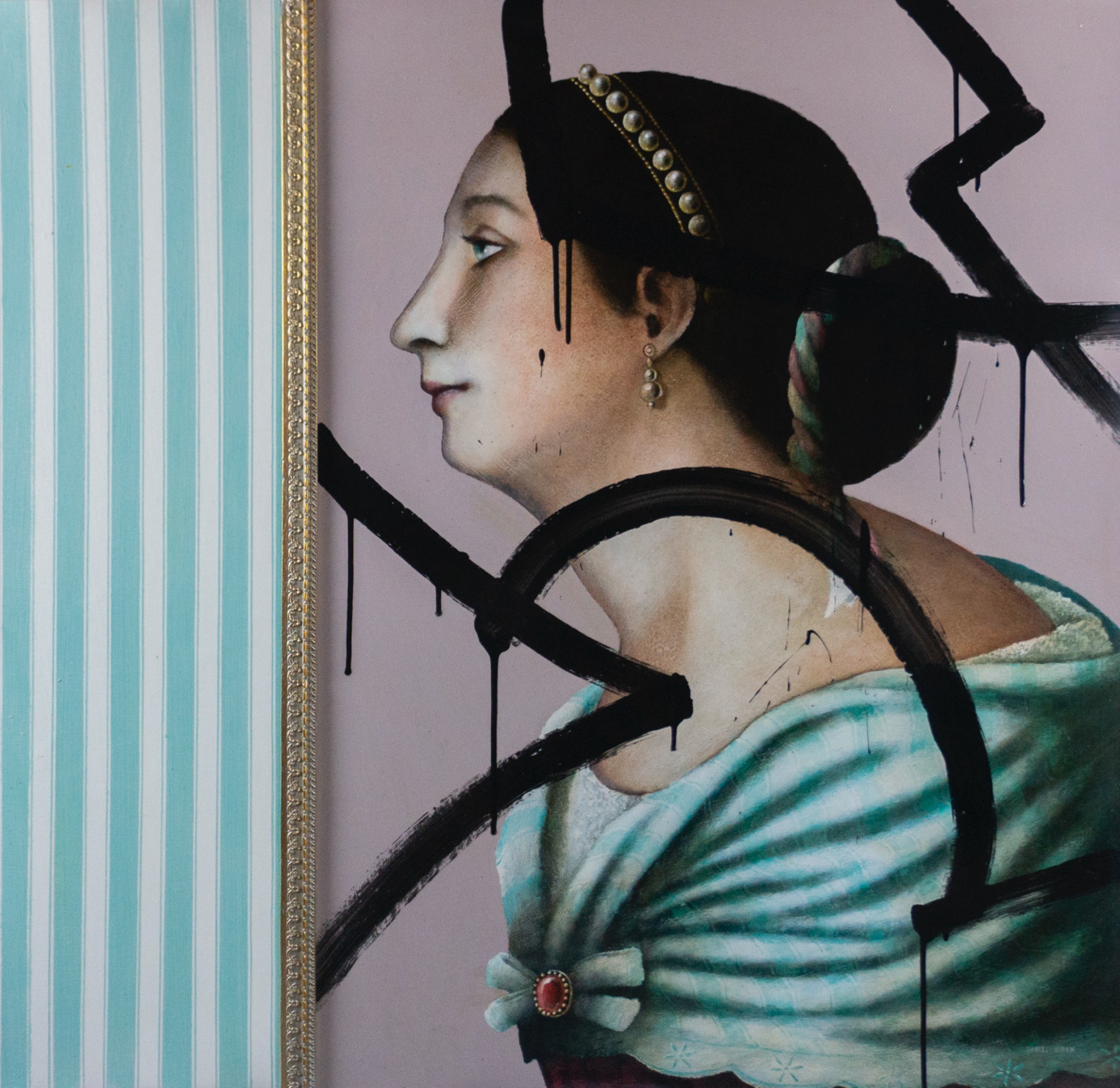 Daniel Airam, « Sans titre », Acrylique sur bois, 100 x 100 cm