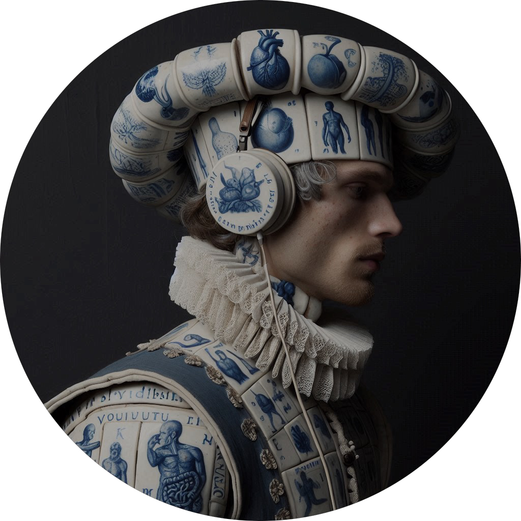 Monsieur G, « Royal Dream Blue – Untitled #05 », oeuvre numérique, ø26 cm