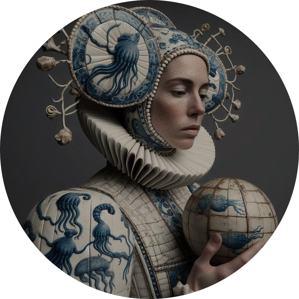 Monsieur G, « Royal Dream Blue – Untitled #05 », oeuvre numérique, ø26 cm