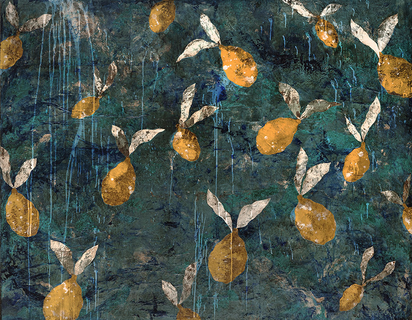 Pierre-Marie Brisson, « Lemon festival », techniques mixtes sur toile, 114 x 146 cm