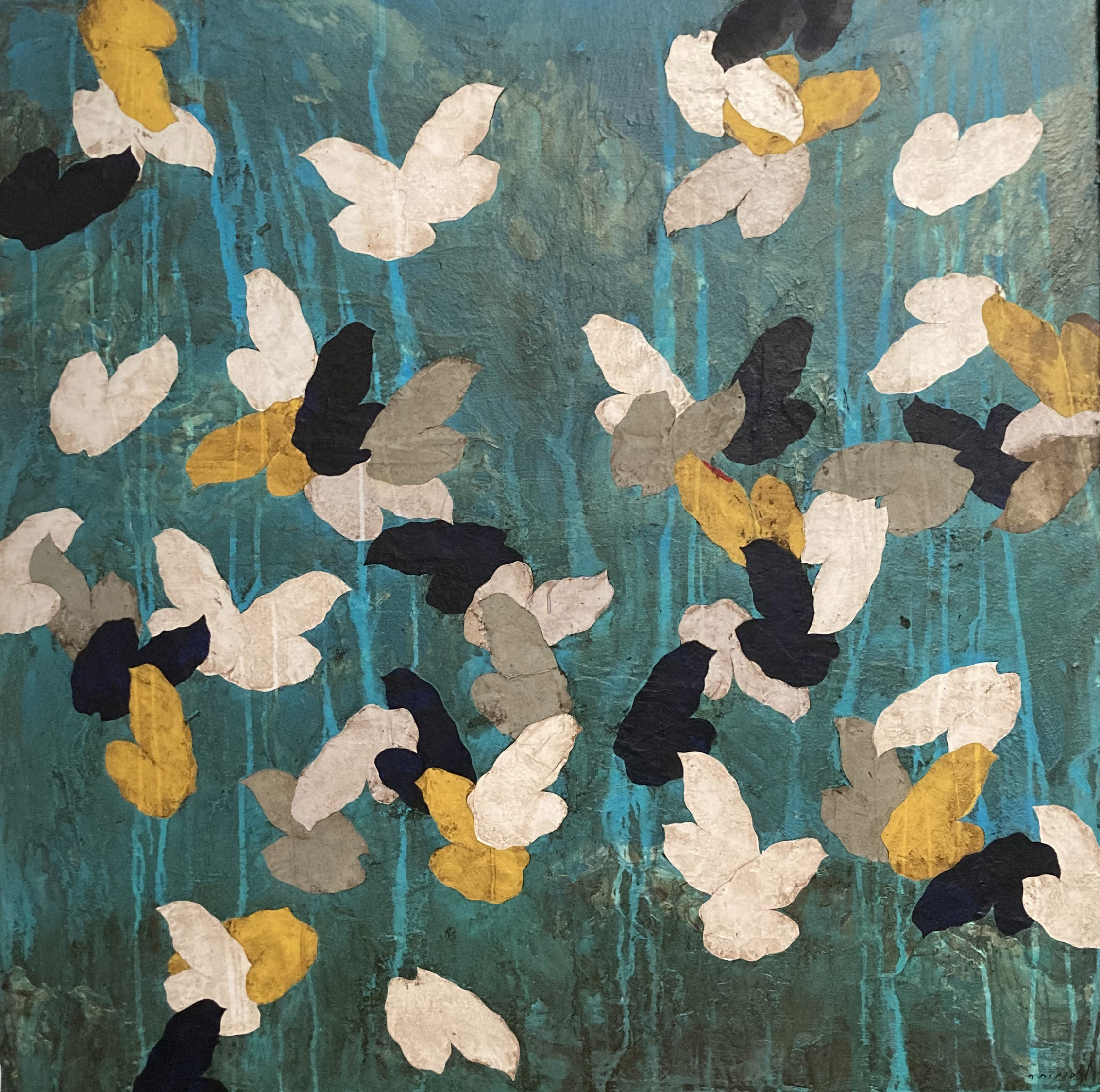 Pierre-Marie Brisson, « Mutation », techniques mixtes sur toile, 100 x 100 cm