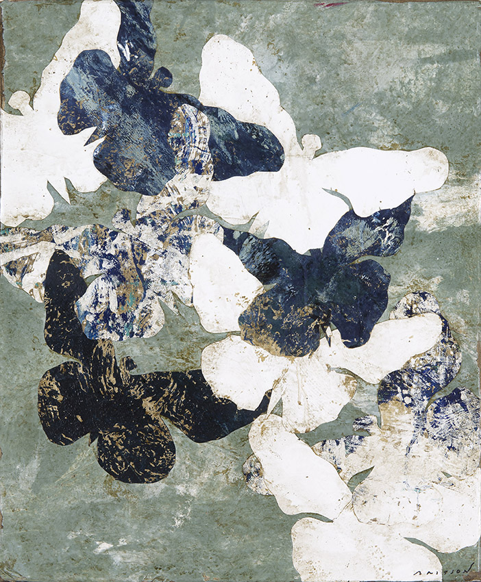 Pierre-Marie Brisson, « Printemps 2 », techniques mixtes sur toile, 46 x 38 cm
