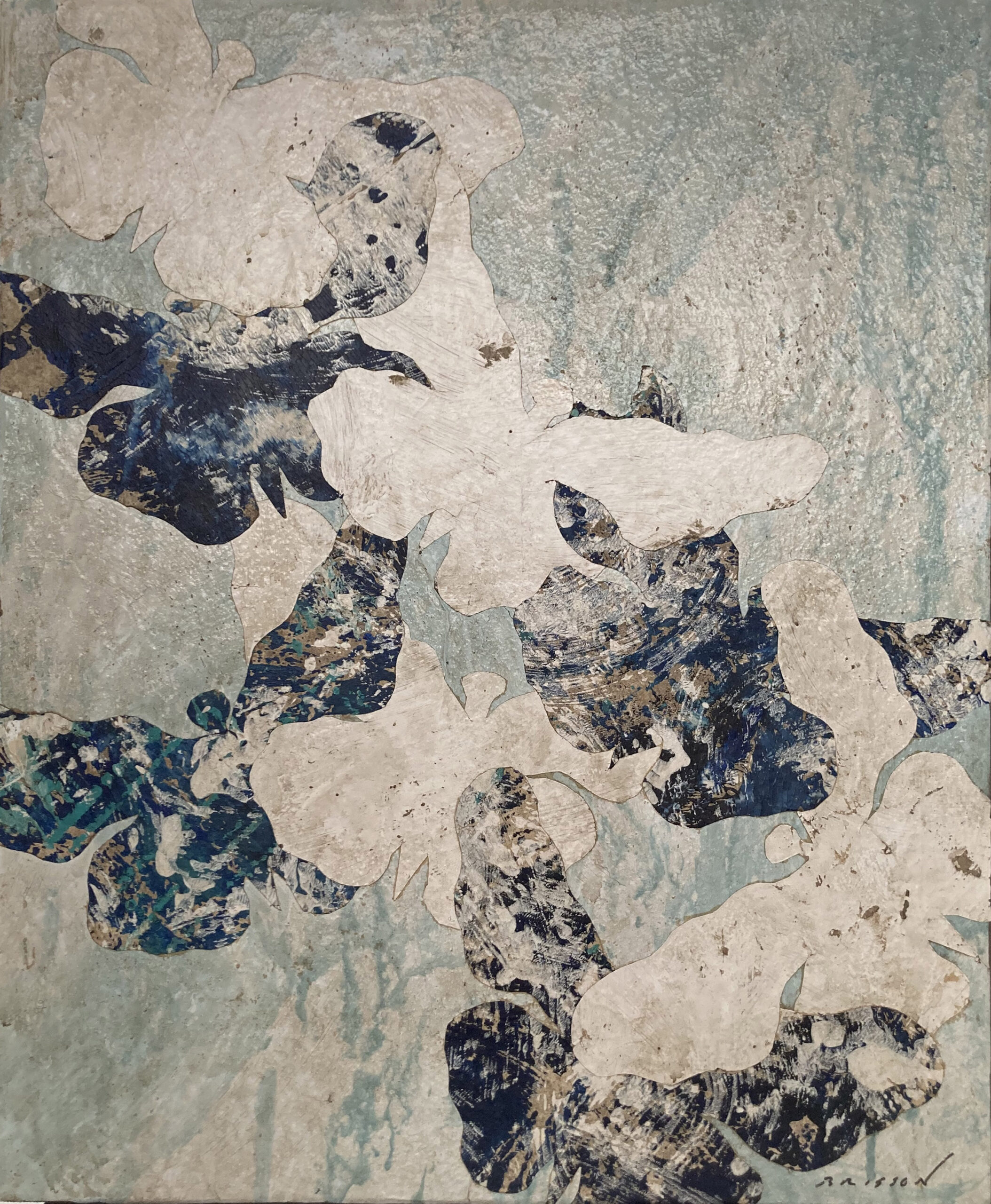 Pierre-Marie Brisson, « Printemps 4 », techniques mixtes sur toile, 46 x 38 cm