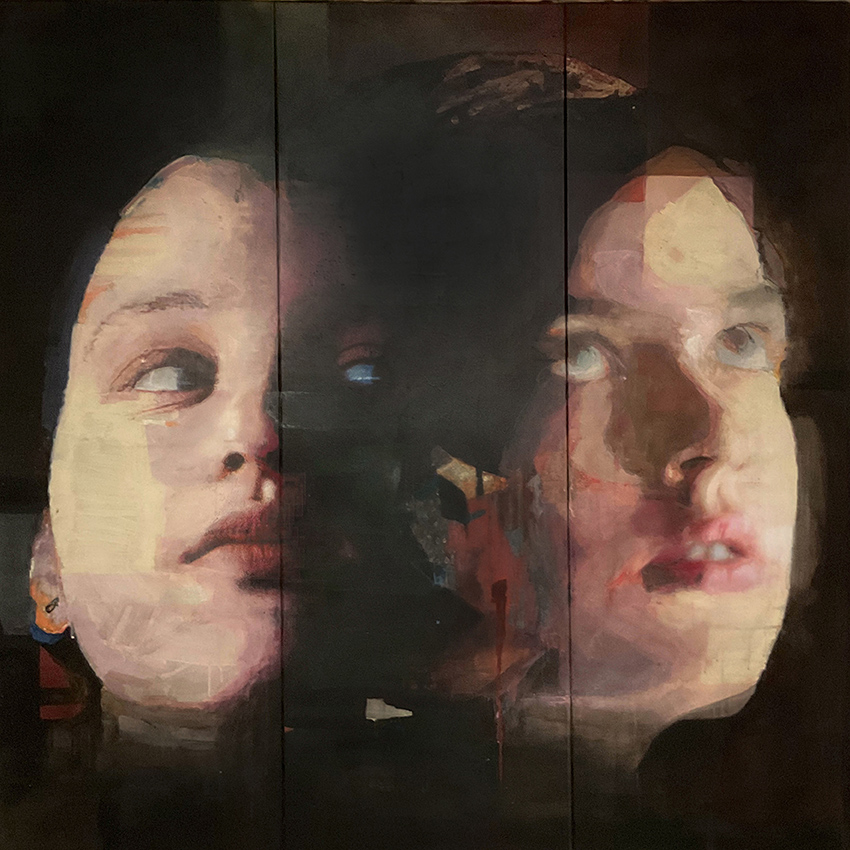 Edgar Manuel Marcos, « Portrait sans titre 112 », acrylique sur toile, 150 x 150 cm