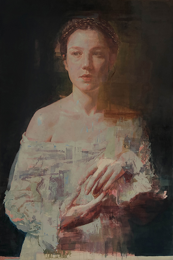 Edgar Manuel Marcos, « Portrait sans titre 101 », acrylique sur toile, 146 x 97 cm