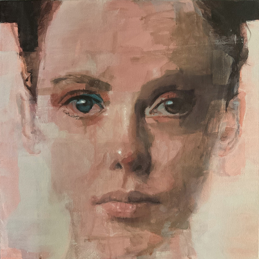 Edgar Manuel Marcos, « Portrait sans titre 85 », acrylique sur toile, 50 x 50 cm