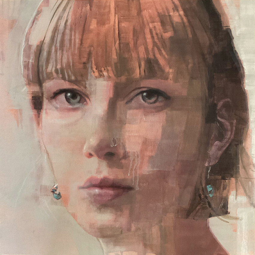 Edgar Manuel Marcos, « Portrait sans titre 86 », acrylique sur toile, 50 x 50 cm