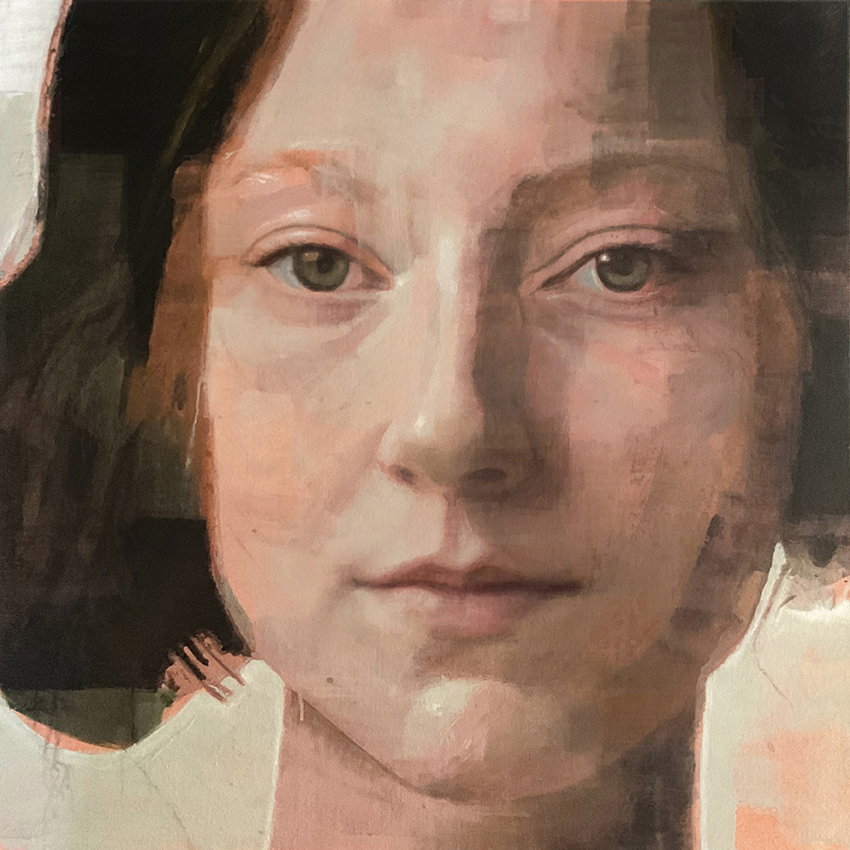 Edgar Manuel Marcos, « Portrait sans titre 87 », acrylique sur toile, 50 x 50 cm