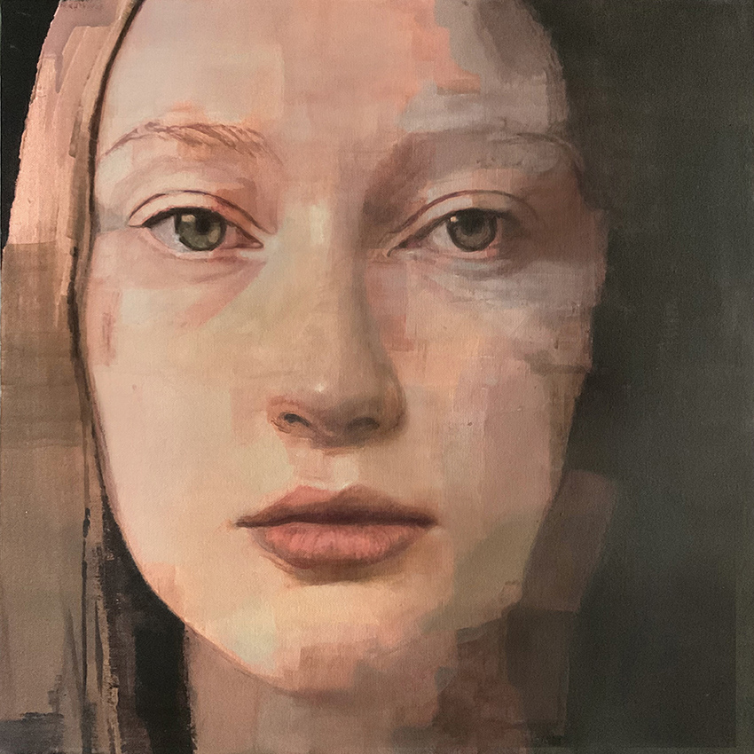 Edgar Manuel Marcos, « Portrait sans titre 88 », acrylique sur toile, 50 x 50 cm