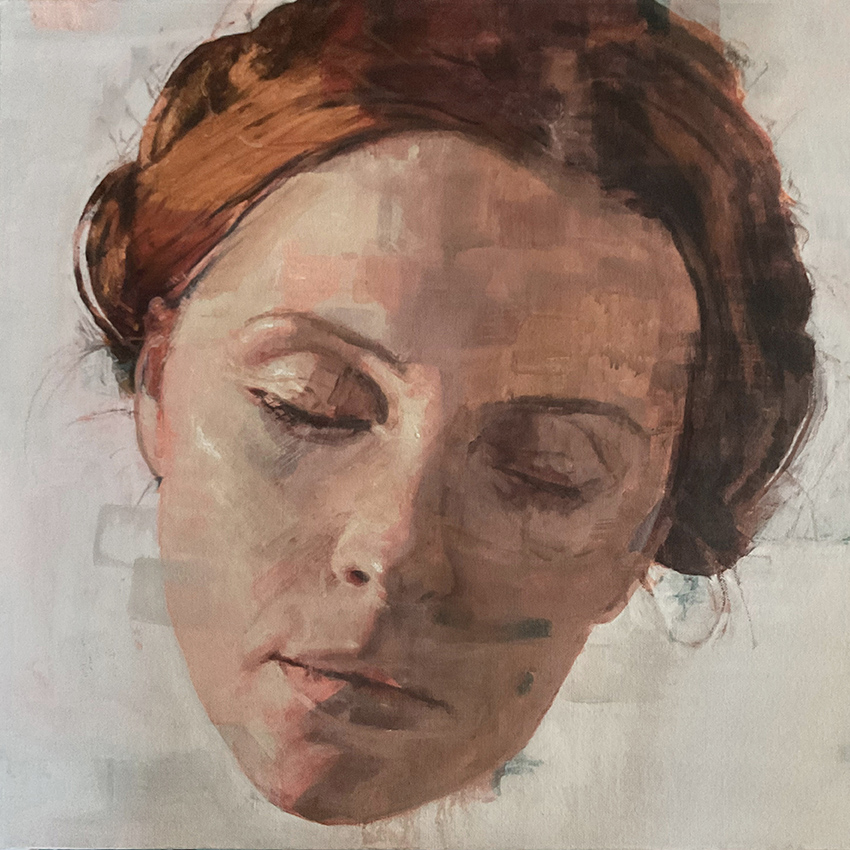 Edgar Manuel Marcos, « Portrait sans titre 89 », acrylique sur toile, 50 x 50 cm