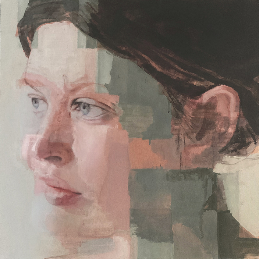 Edgar Manuel Marcos, « Portrait sans titre 90 », acrylique sur toile, 50 x 50 cm