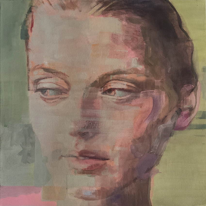 Edgar Manuel Marcos, « Portrait sans titre 92 », acrylique sur toile, 50 x 50 cm