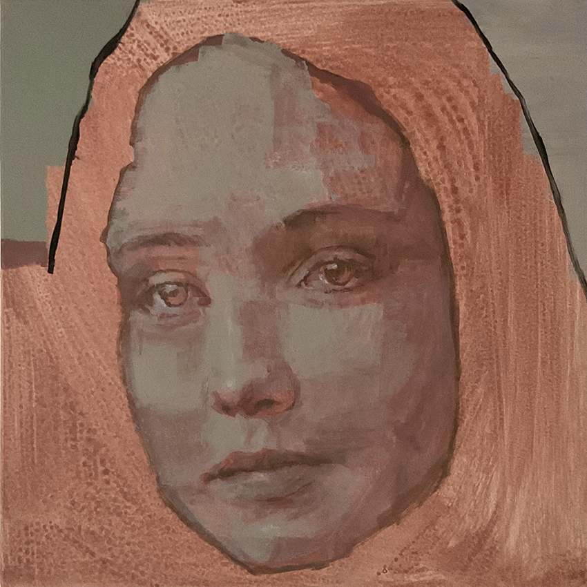 Edgar Manuel Marcos, « Portrait sans titre 93 », acrylique sur toile, 50 x 50 cm