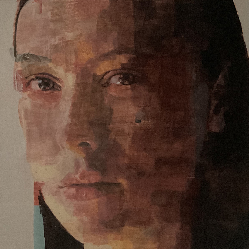 Edgar Manuel Marcos, « Portrait sans titre 94 », acrylique sur toile, 50 x 50 cm