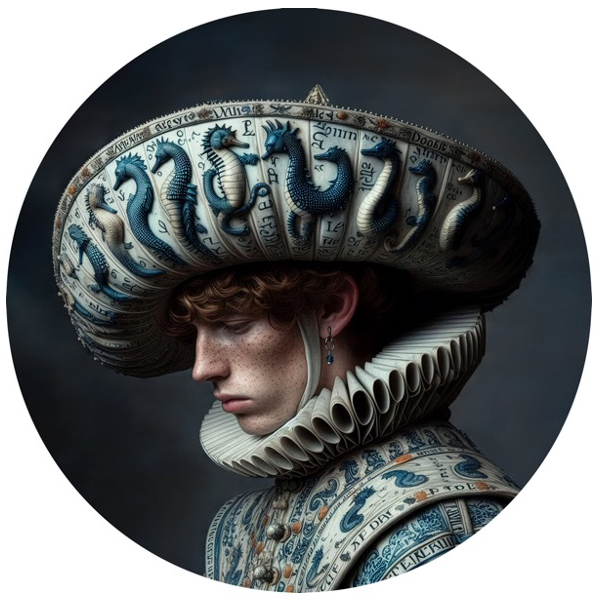 Monsieur G, « Royal Dream Blue – Untitled #05 », oeuvre numérique, ø26 cm