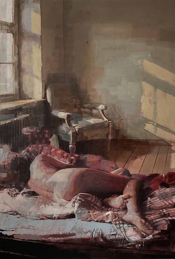 Edgar Manuel Marcos, « Situation – chambre 118 », acrylique sur toile, 146 x 97 cm
