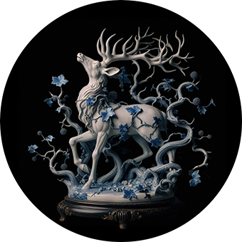 Monsieur G, « Royal Dream Blue – Untitled #05.j », oeuvre numérique, ø26 cm