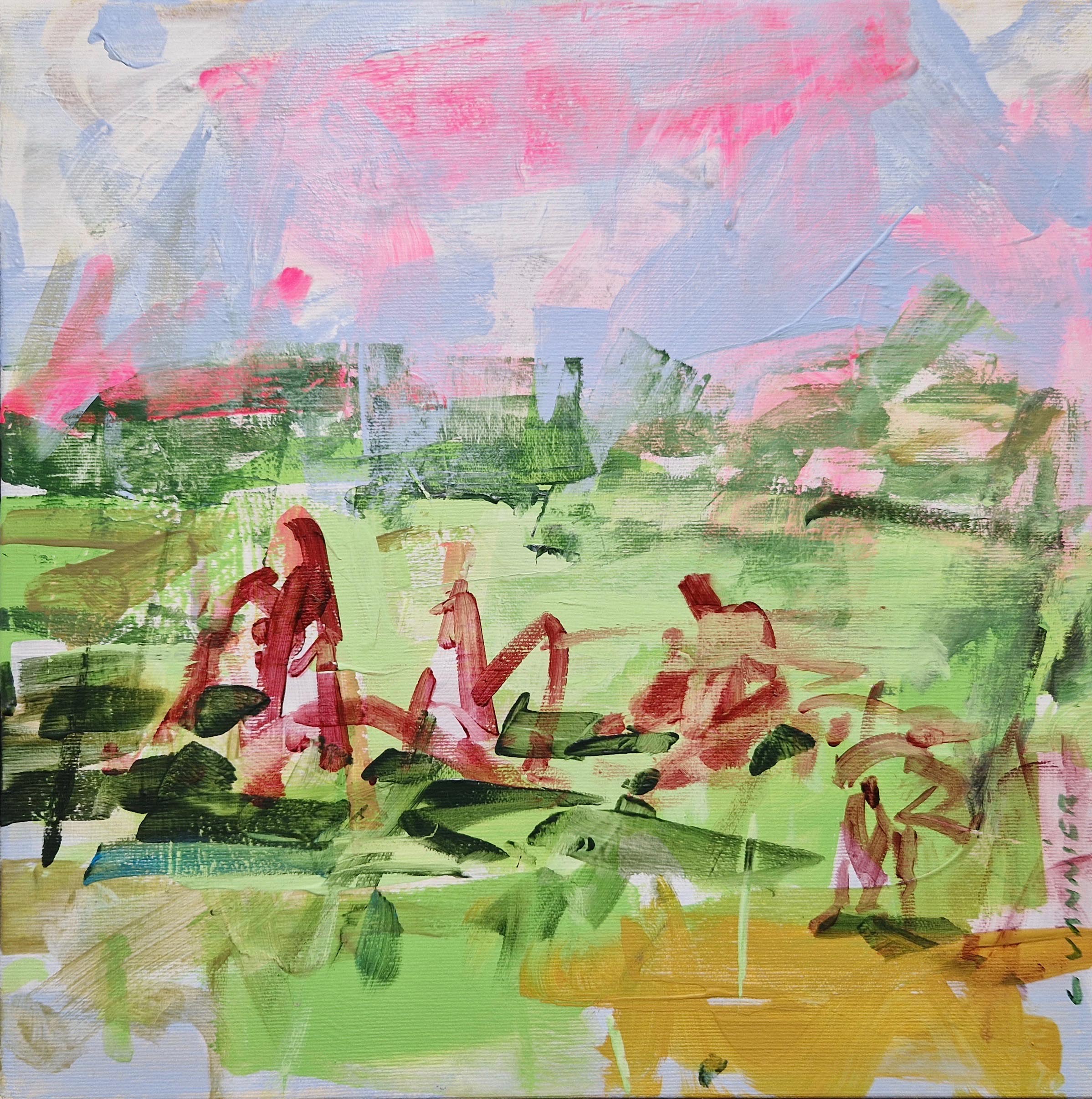 Cédrick Vannier, « Au jardin », Acrylique sur toile, 40 x0 cm