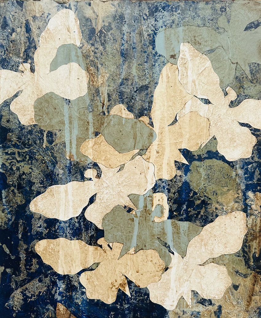 Pierre-Marie Brisson, « Printemps 6 », techniques mixtes sur toile, 46 x 38 cm