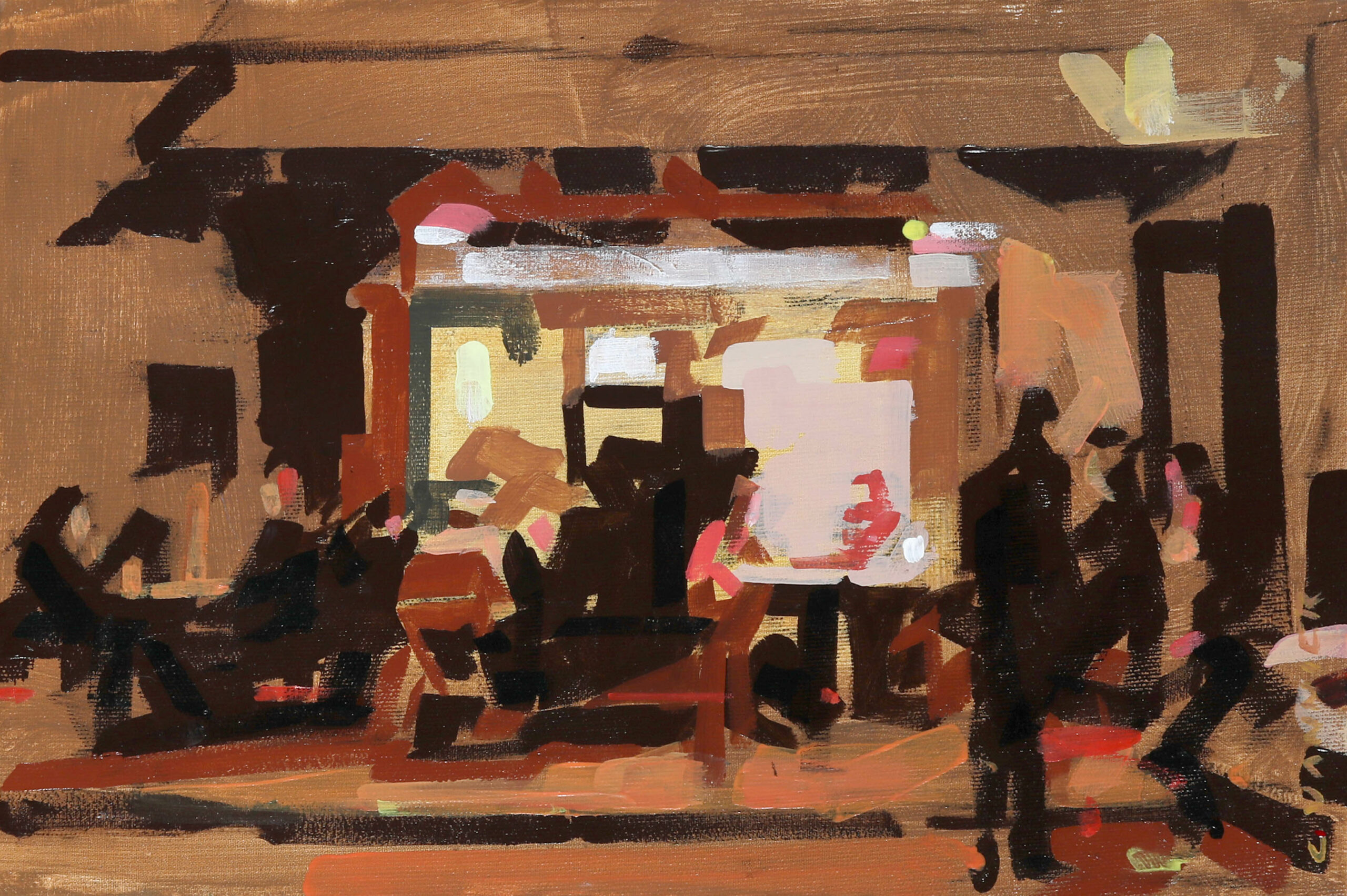 Cédrick Vannier, « Vitrine 5 », Acrylique sur toile, 27 x 41 cm