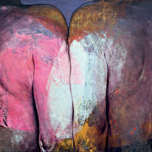 Etienne Gros, "Double dos", Techniques mixtes sur toile, 130 x 195 cm